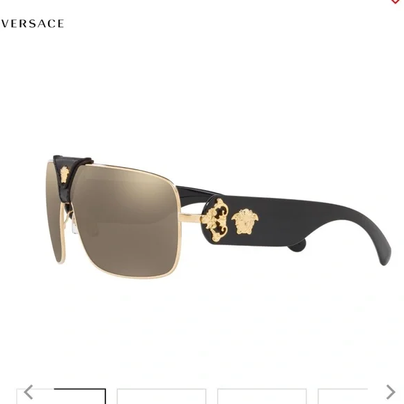 Versace Black and Gold Men's Sunglasses - Picture 6 of 14